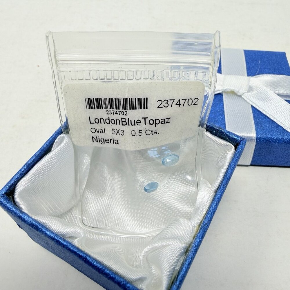 Shop LC London Blue Topaz Set of 2 Oval Loose Gemstones for Jewelry‎ Making 5092